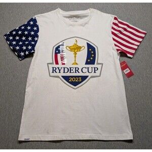 Barstool Sports Ryder Cup 2023 Shirt Men's Med Patriotic Golf USA FLAG NEW RARE